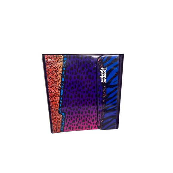 Trapper Keeper - Vintage Retro Style Portfolio Binder Animal Print WITH FOLDERS - Picture 1 of 8